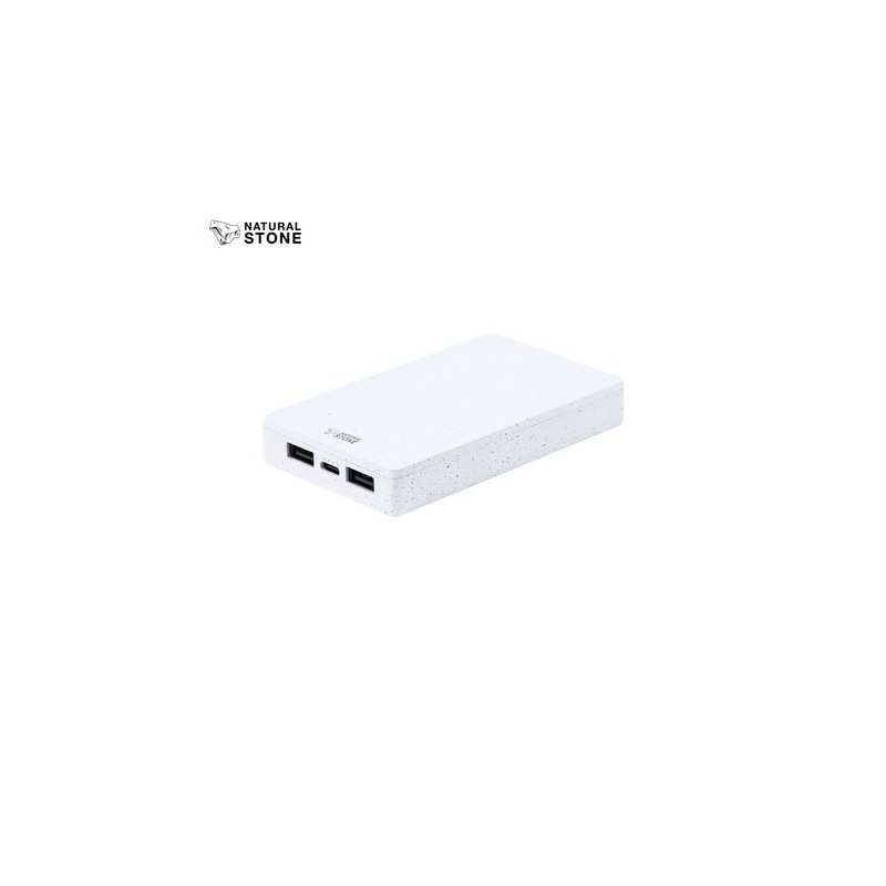 Power Bank Éco-responsable 5000 mAh Personnalisée pas cher Noiman Matières : ABS Couleurs : blanc personnalisable avec votre log