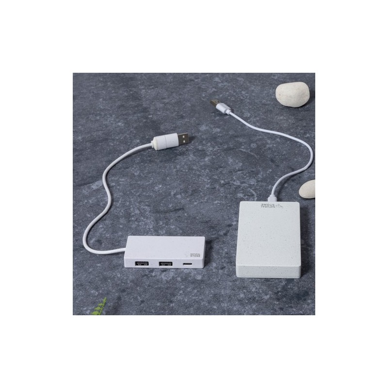 Power Bank Éco-responsable 5000 mAh Personnalisée pas cher Noiman Matières : ABS Couleurs : blanc marquage laser ultra précis