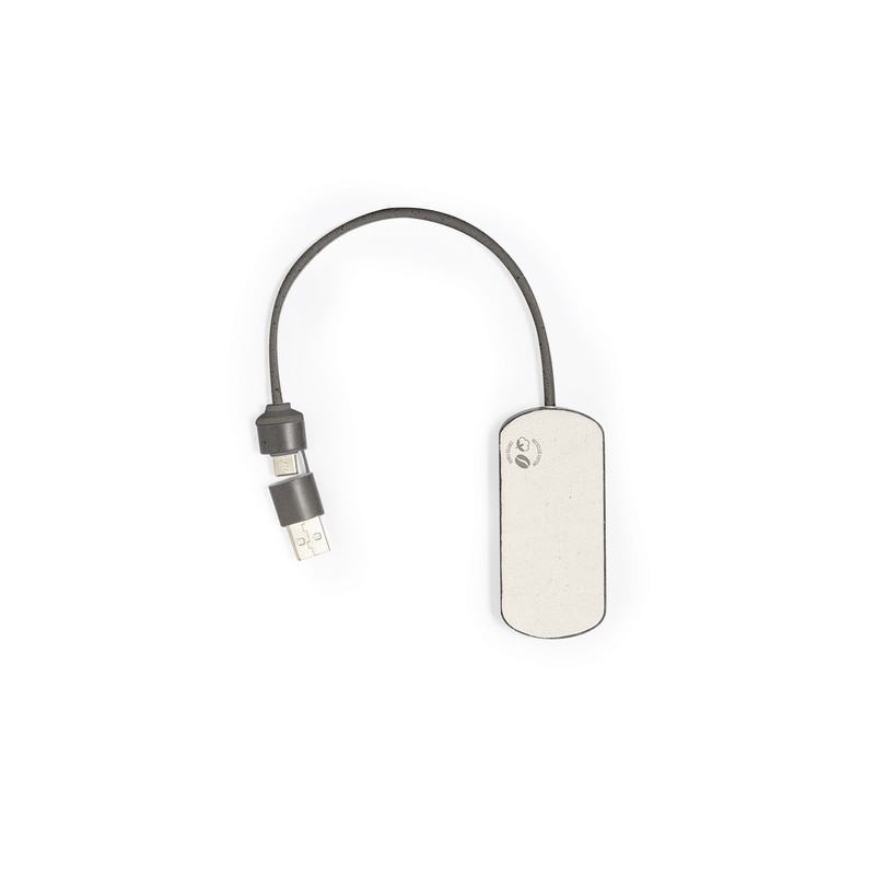 Port USB Éco-responsable Personnalisé High-Tech pas cher - Nylox Matières : coton recyclé Couleurs : marron