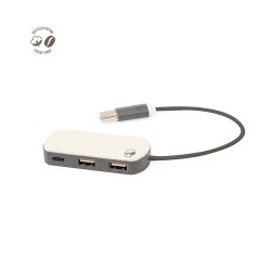 Port USB Éco-responsable Personnalisé High-Tech pas cher - Nylox Matières : coton recyclé Couleurs : marron cadeau entreprise pa