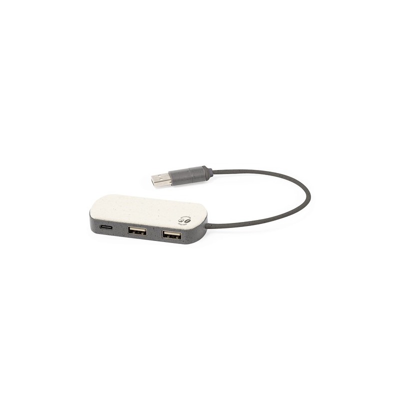Port USB Éco-responsable Personnalisé High-Tech pas cher - Nylox Matières : coton recyclé Couleurs : marron marquage laser ultra