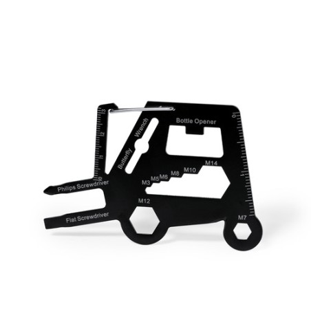 Outils Personnalisés de Poche Multi Telep Matières : acier inoxydable Couleurs : noir personnalisable avec votre logo