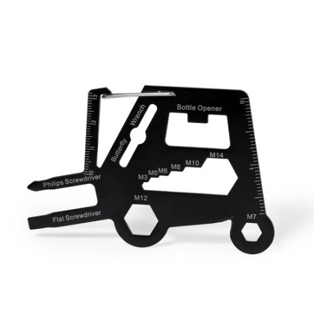 Outils Personnalisés de Poche Multi Telep Matières : acier inoxydable Couleurs : noir cadeau entreprise pas cher