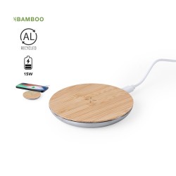 Chargeur Éco-responsable et Haute Technologie Personnalisé pas cher Sutmy Matières : bambou Couleurs : argenté 2