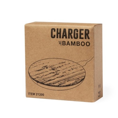 Chargeur Éco-responsable et Haute Technologie Personnalisé pas cher Sutmy Matières : bambou Couleurs : argenté livraison express