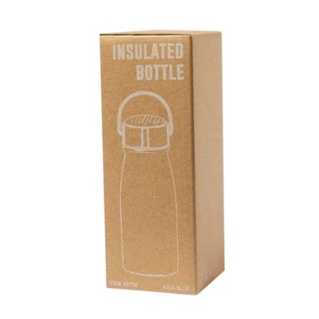 Bouteille Isotherme Personnalisée Design Thermique Barns Matières : bois Couleurs : argenté objet promo petit budget