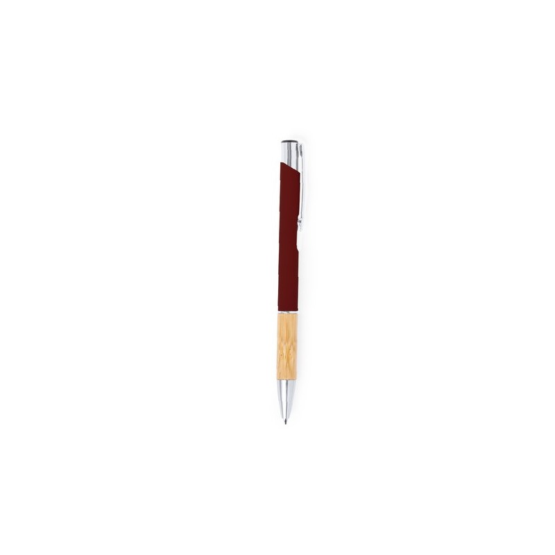 Stylo Éco-responsable Personnalisé d'Entreprise - Kolka Matières : bambou Couleurs : rouge personnalisation rapide en France