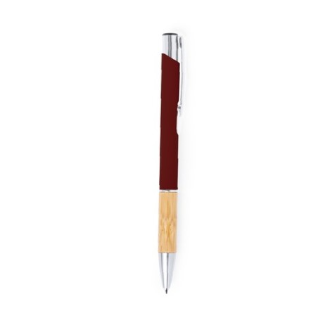 Stylo Éco-responsable Personnalisé d'Entreprise - Kolka Matières : bambou Couleurs : rouge personnalisation rapide en France