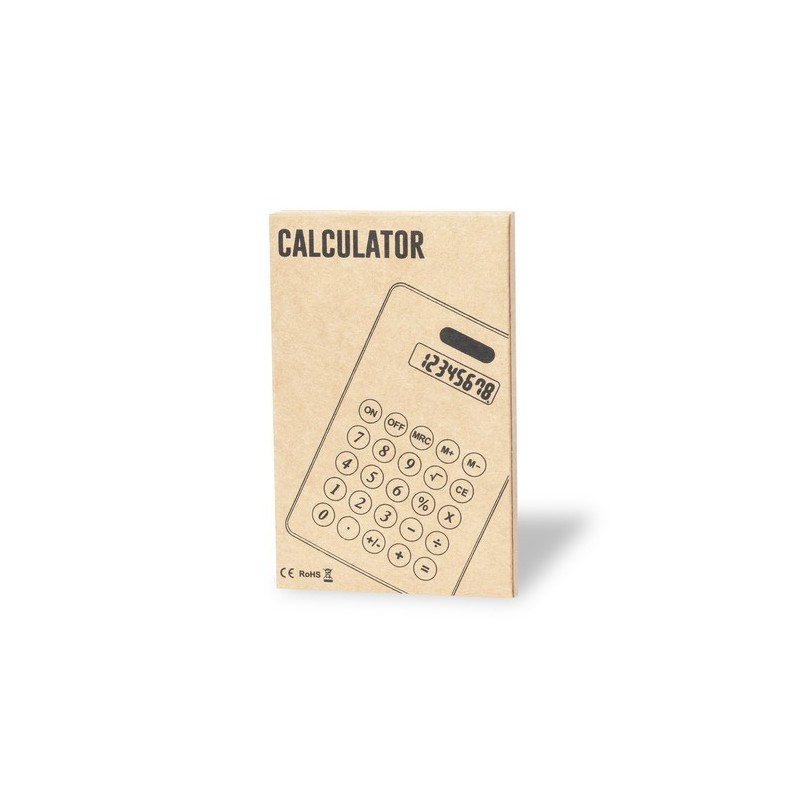 Calculatrice Éco-responsable Solaire Personnalisée - Vulcano Matières : carton recyclé marquage laser ultra précis