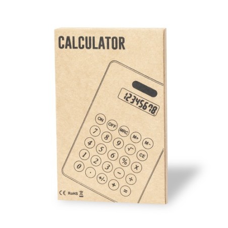 Calculatrice Éco-responsable Solaire Personnalisée - Vulcano Matières : carton recyclé marquage laser ultra précis