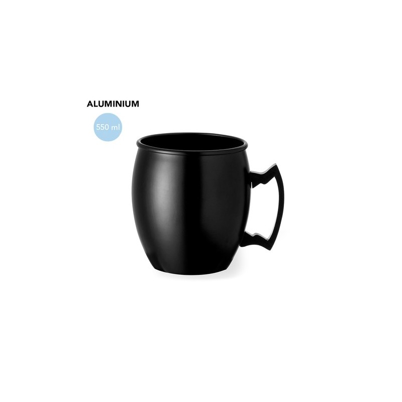 Mug en Aluminium Personnalisé Tasse Ashley Matières : aluminium Couleurs : noir objet promotionnel éco-responsable
