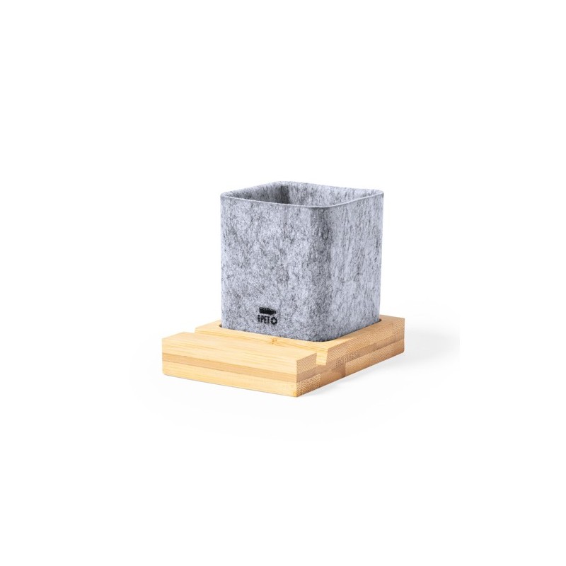 Porte-Crayons Éco-responsable Multifonctionnel Firdex Matières : bambou personnalisable avec votre logo