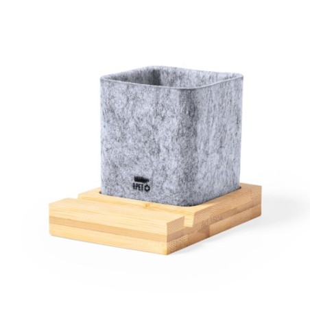 Porte-Crayons Éco-responsable Multifonctionnel Firdex Matières : bambou personnalisable avec votre logo