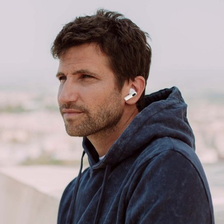 Écouteurs Audio Personnalisés de Qualité Éco-responsable Shima Couleurs : blanc impression haute définition