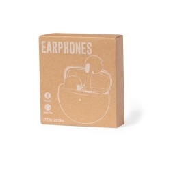 Écouteurs Audio Personnalisés de Qualité Éco-responsable Shima Couleurs : blanc objet promotionnel éco-responsable
