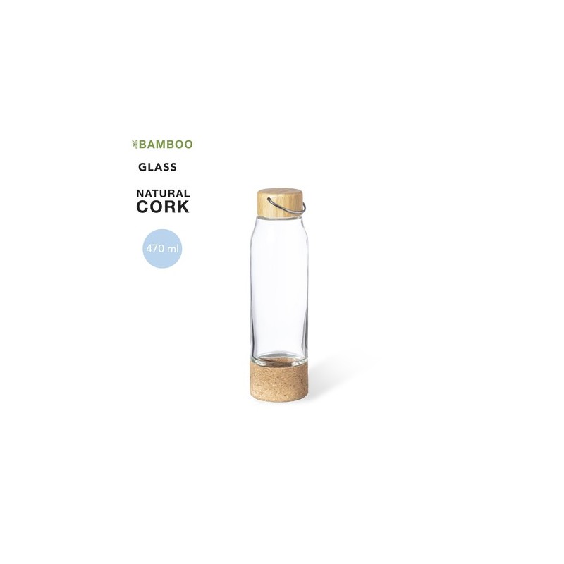 Bidon Pratique Éco-responsable Personnalisé 500 ml Aderox pas cher Matières : bambou