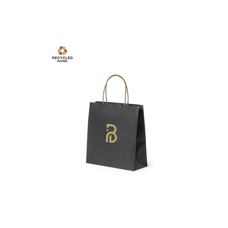 Sac Pratique et Éco-responsable en Papier Recyclé - Fortis Matières : papier recyclé Couleurs : noir personnalisable avec votre 