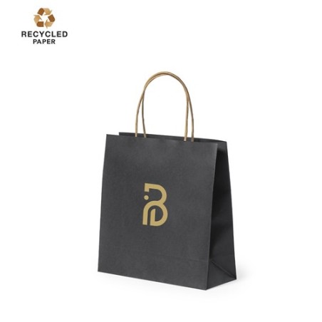Sac Pratique et Éco-responsable en Papier Recyclé - Fortis Matières : papier recyclé Couleurs : noir personnalisable avec votre 