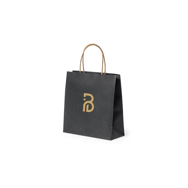 Sac Pratique et Éco-responsable en Papier Recyclé - Fortis Matières : papier recyclé Couleurs : noir cadeau entreprise pas cher