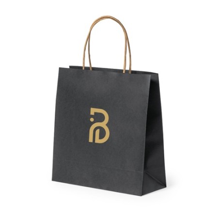 Sac Pratique et Éco-responsable en Papier Recyclé - Fortis Matières : papier recyclé Couleurs : noir cadeau entreprise pas cher