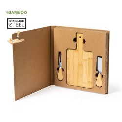 Plateau à Fromage Élégant Personnalisé avec Set de Fromages Tauroa Matières : bambou