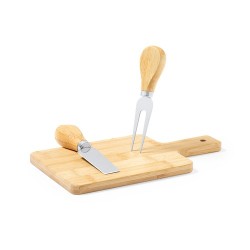 Plateau à Fromage Élégant Personnalisé avec Set de Fromages Tauroa Matières : bambou cadeau entreprise pas cher
