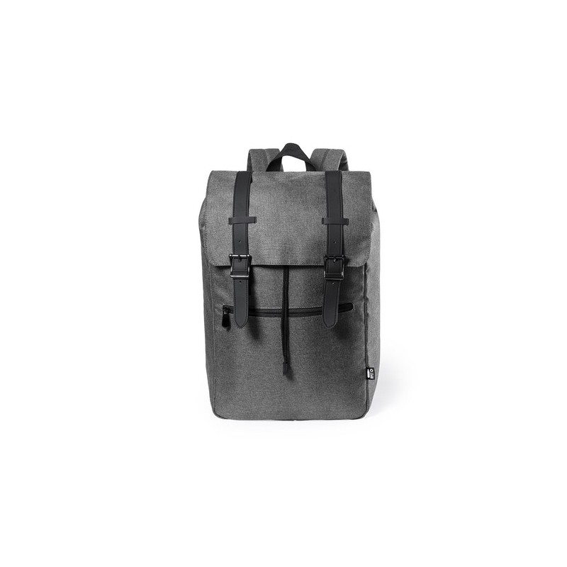 Sac à Dos Éco-responsable Pratique Personnalisé Budley Matières : PET recyclé Couleurs : gris