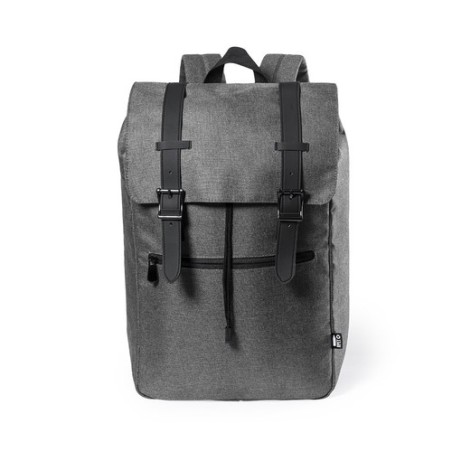 Sac à Dos Éco-responsable Pratique Personnalisé Budley Matières : PET recyclé Couleurs : gris