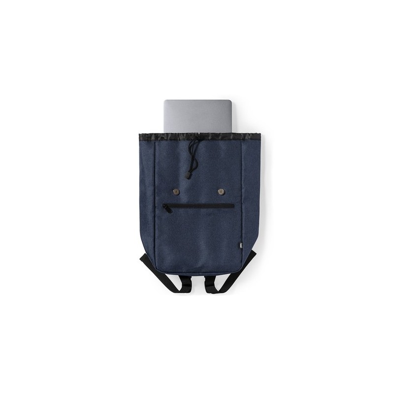 Sac à Dos Éco-responsable Pratique Personnalisé Budley Matières : PET recyclé Couleurs : gris goodies entreprise design