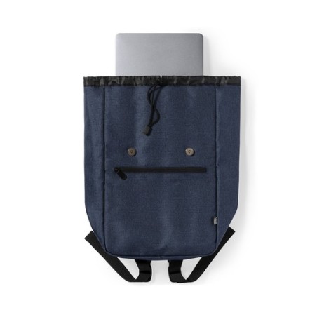 Sac à Dos Éco-responsable Pratique Personnalisé Budley Matières : PET recyclé Couleurs : gris goodies entreprise design