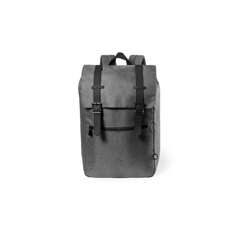 Sac à Dos Éco-responsable Pratique Personnalisé Budley Matières : PET recyclé Couleurs : gris cadeau collaborateur premium
