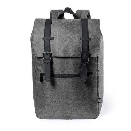 Sac à Dos Éco-responsable Pratique Personnalisé Budley Matières : PET recyclé Couleurs : gris cadeau collaborateur premium