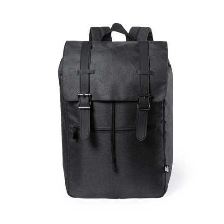Sac à Dos Éco-responsable Pratique Personnalisé Budley Matières : PET recyclé Couleurs : gris accessoire événementiel unique