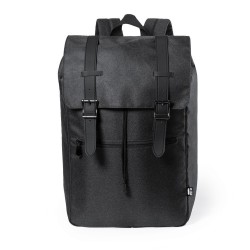 Sac à Dos Éco-responsable Pratique Personnalisé Budley Matières : PET recyclé Couleurs : bleu marine goodies personnalisé en sto