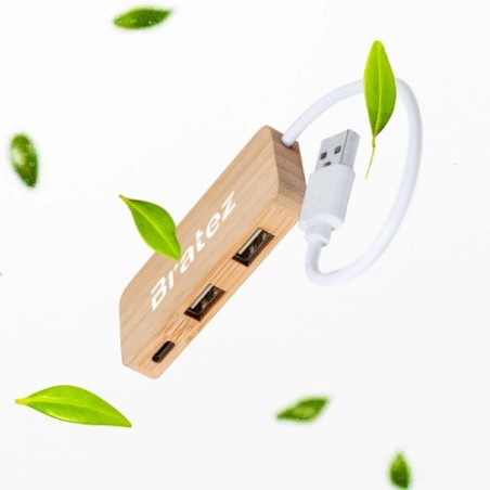 Port USB Écoresponsable en Bambou Personnalisé - Norman pas cher Matières : bambou impression haute définition