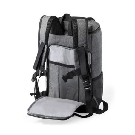 Sac à Dos Isotherme Éco-responsable Personnalisé Kemper Matières : PEVA Couleurs : gris marquage laser ultra précis