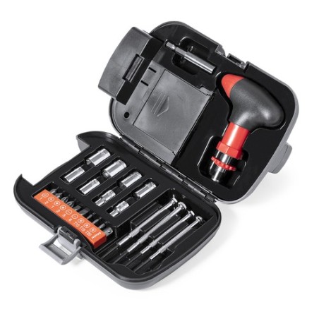 Set Pratique d'Outils Personnalisé avec 24 Accessoires Vizcaya marquage laser ultra précis