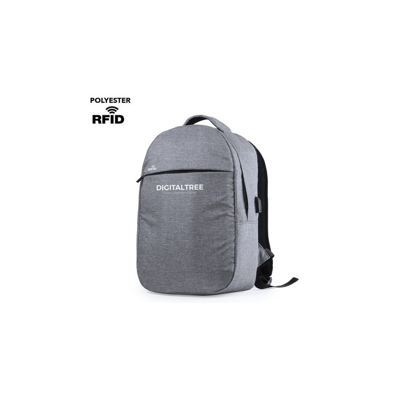 Sac à Dos Personnalisé Sécurisé et Pratique Rigal - pas cher Matières : polyester Couleurs : gris personnalisable avec votre log