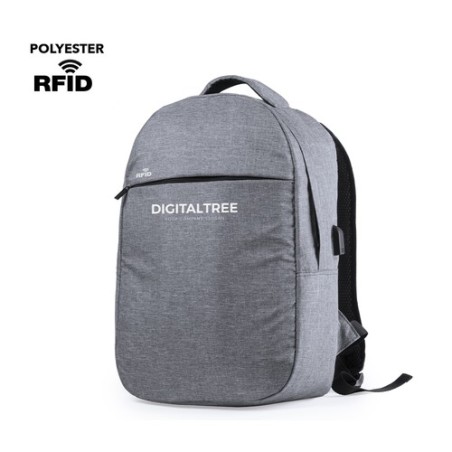 Sac à Dos Personnalisé Sécurisé et Pratique Rigal - pas cher Matières : polyester Couleurs : gris personnalisable avec votre log