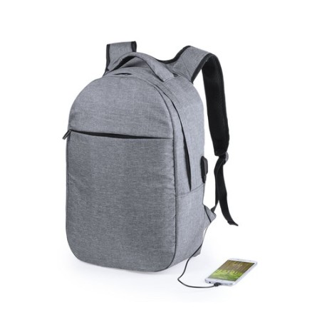 Sac à Dos Personnalisé Sécurisé et Pratique Rigal - pas cher Matières : polyester Couleurs : gris cadeau entreprise pas cher