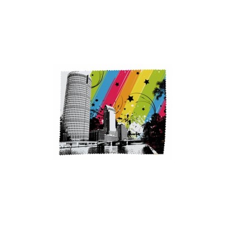 Chiffon nettoyant personnalisé  Gildor | Accessoires de bureau publicitaires pas chers Matières : polyester Couleurs : blanc imp