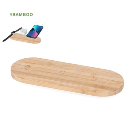 Chargeur personnalisé pas cher Tigris Matières : bambou Couleurs : naturel personnalisable avec votre logo