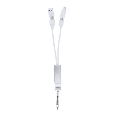 Chargeur USB personnalisé pas cher Leony Matières : aluminium recyclé  Couleurs : argenté