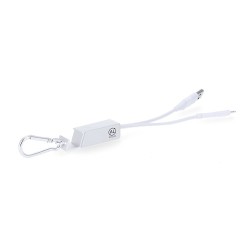 Chargeur USB personnalisé pas cher Leony Matières : aluminium recyclé  Couleurs : argenté cadeau entreprise pas cher