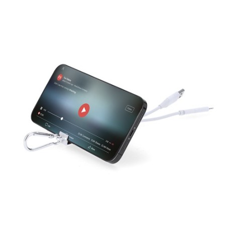 Chargeur USB personnalisé pas cher Leony Matières : aluminium recyclé  Couleurs : argenté goodies publicitaire événementiel