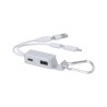 Chargeur USB personnalisé pas cher Leony Matières : aluminium recyclé  Couleurs : argenté marquage laser ultra précis