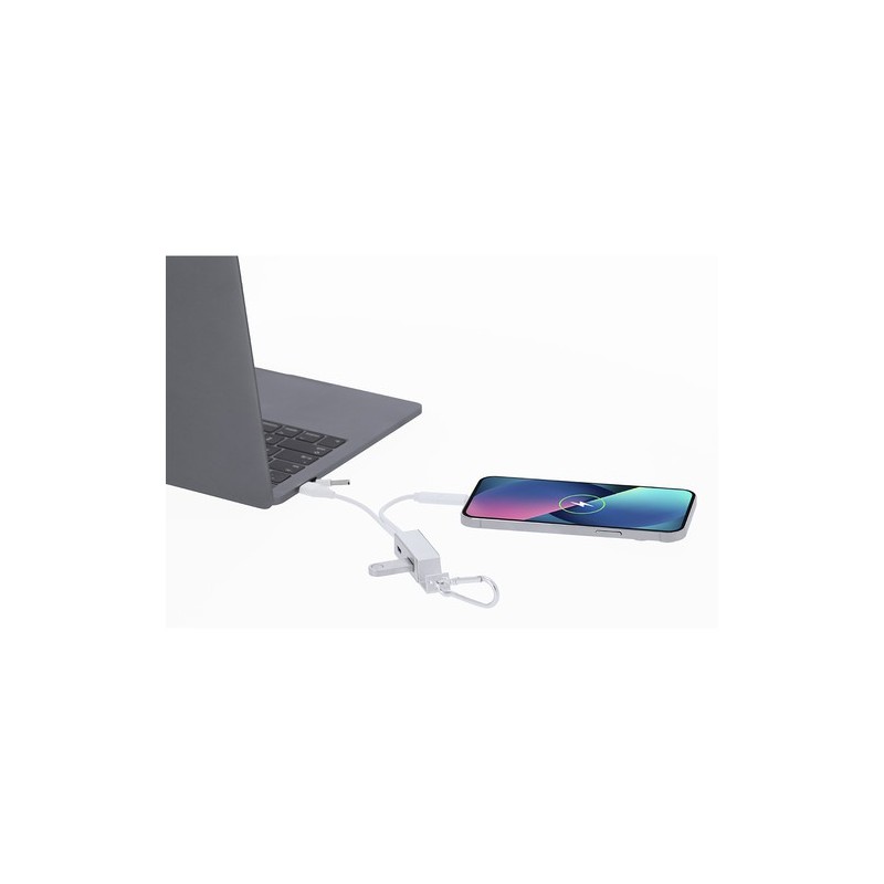 Chargeur USB personnalisé pas cher Leony Matières : aluminium recyclé  Couleurs : argenté livraison express 24h 48h