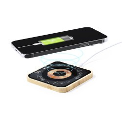 Chargeur sans fil Éco-responsable Personnalisé 15W - Gaussian Matières : bambou goodies publicitaire événementiel