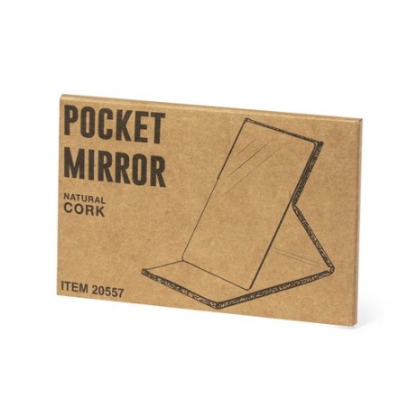 Miroir Pliant Éco-responsable Personnalisé en Liège - Bien-être et Beauté Matières : liège marquage laser ultra précis