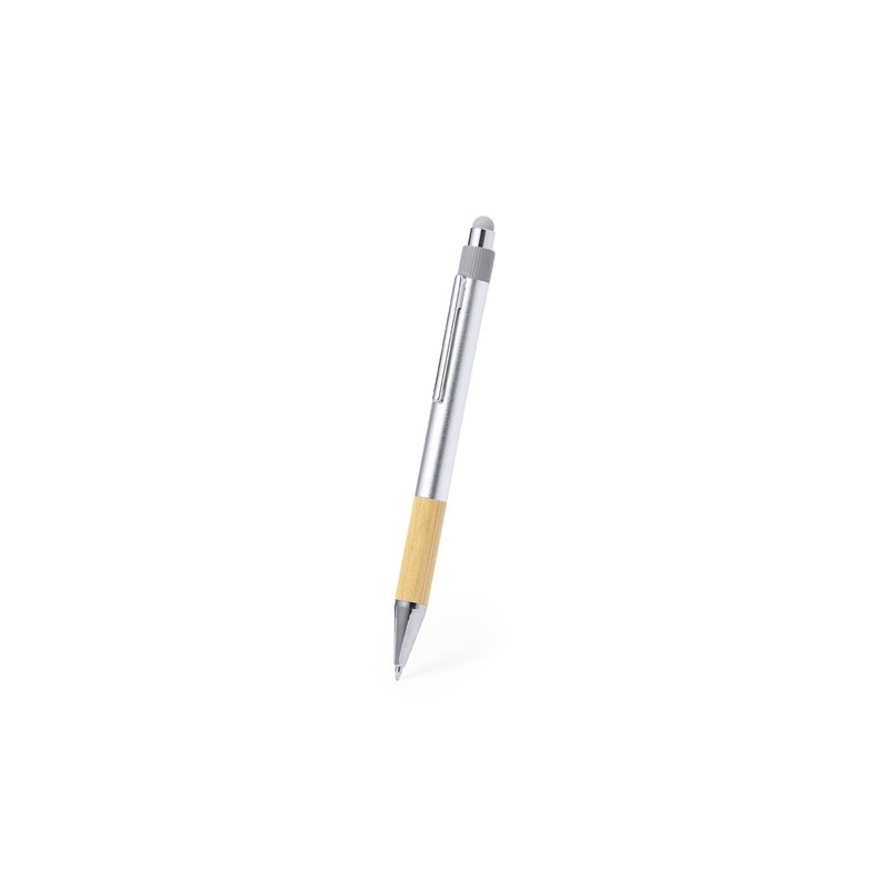 Stylet Éco-responsable Pratique Personnalisé Bille Deimox Matières : bambou Couleurs : argenté cadeau entreprise pas cher